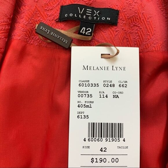 MELANIE Lyne NWT Coral red textured embroidered blazer assorted sizes - Picture 14 of 16
